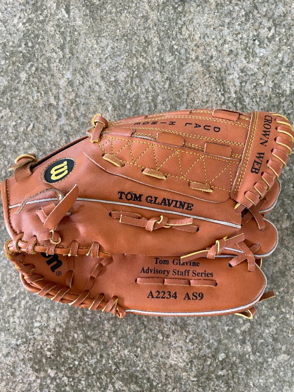 Baseball glove for big kid or small-handed adult, leather.